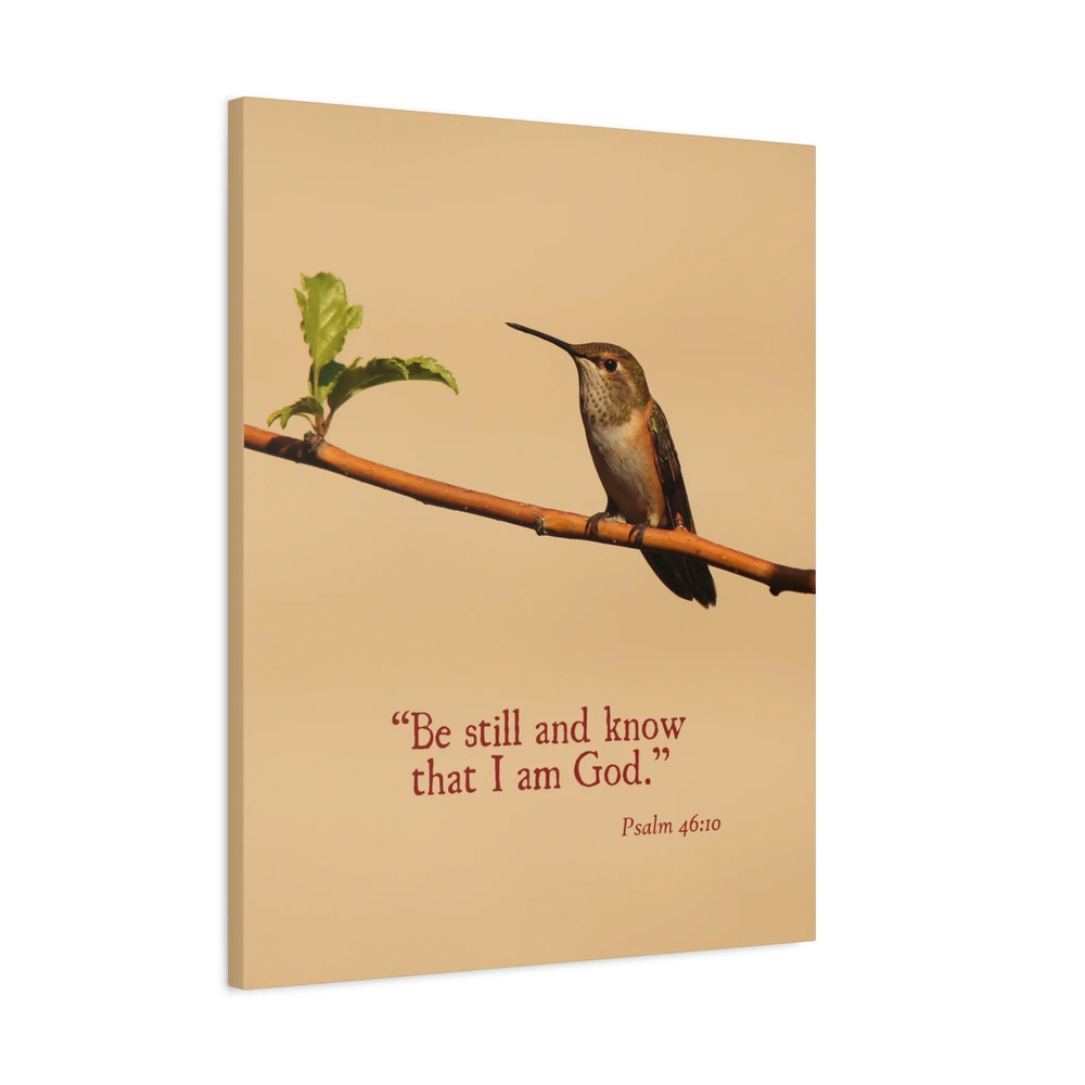 Scripture Canvas Know That I Am God Psalm 46:10 Bible Verse Print Ready to Hang